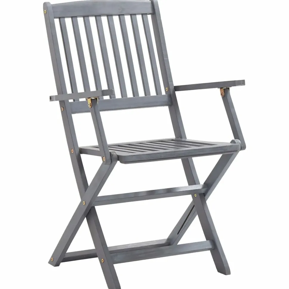 MAISON EXCLUSIVE - Chaises pliables d'extérieur lot de 4 et coussins bois d'acacia