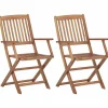 MAISON EXCLUSIVE - Chaises pliables d'extérieur lot de 2 bois d'acacia solide