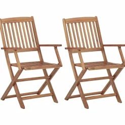 MAISON EXCLUSIVE - Chaises pliables d'extérieur lot de 2 bois d'acacia solide