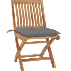 MAISON EXCLUSIVE - Chaises pliables de jardin avec coussins lot de 8 teck solide