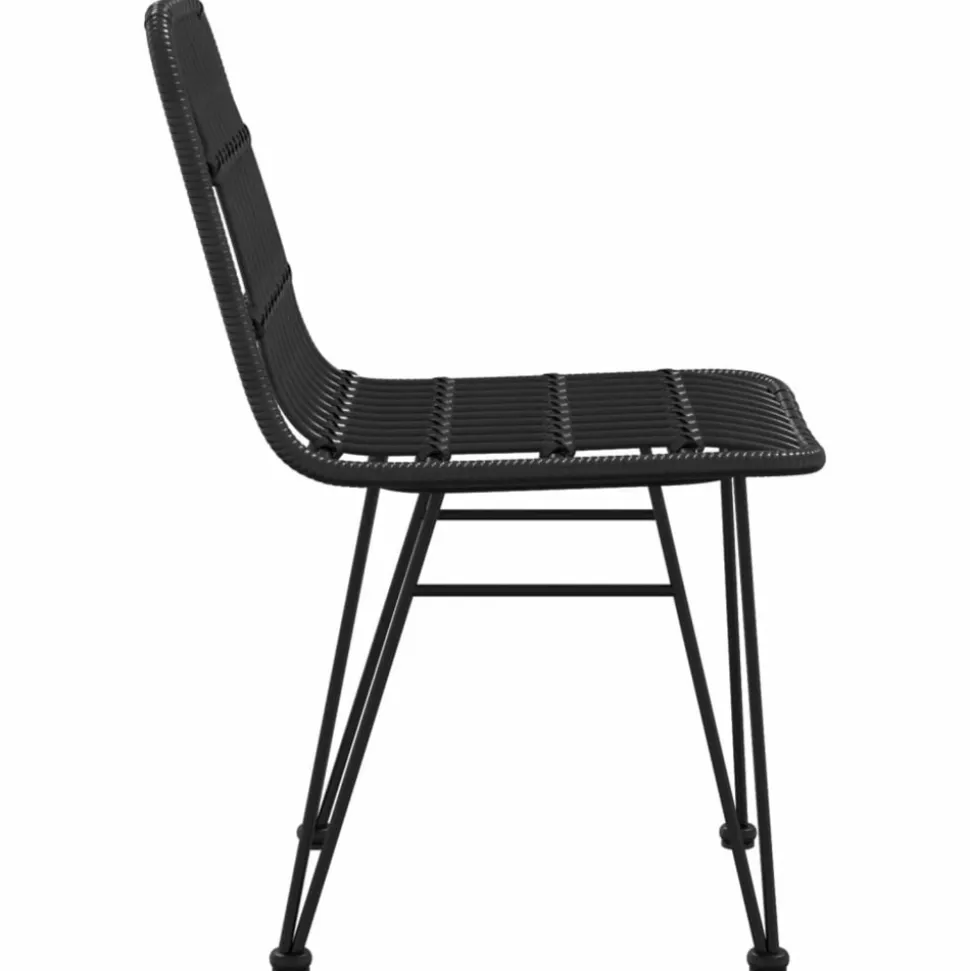 MAISON EXCLUSIVE - Chaises de jardin lot de 2 noir 48x62x84 cm résine tressée