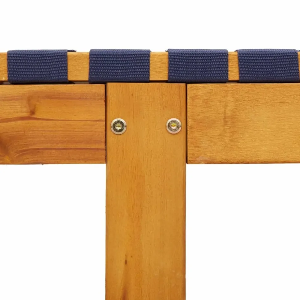 MAISON EXCLUSIVE - Chaises longues et table bleu foncé bois d'acacia solide tissu