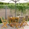 MAISON EXCLUSIVE - Chaises pliables de jardin 4 pcs gris bois d'acacia massif