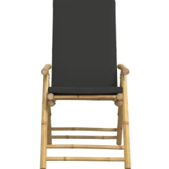 MAISON EXCLUSIVE - Chaises inclinables de jardin pliantes lot de 4 coussins bambou