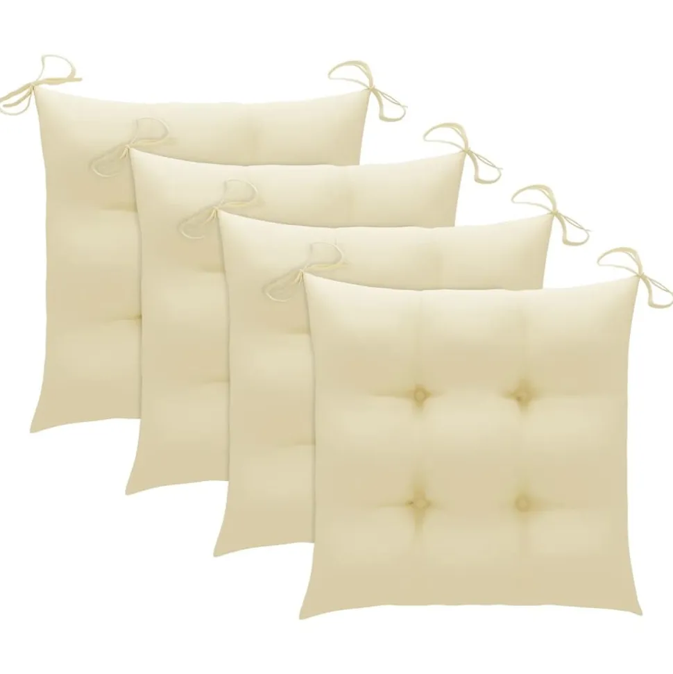 MAISON EXCLUSIVE - Chaises pliables de jardin avec coussins lot de 4 teck solide