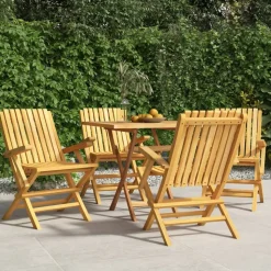 MAISON EXCLUSIVE - Chaises de jardin pliantes lot de 4 61x67x90cm bois massif teck