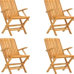 MAISON EXCLUSIVE - Chaises de jardin pliantes lot de 4 61x67x90cm bois massif teck