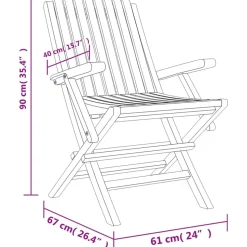 MAISON EXCLUSIVE - Chaises de jardin pliantes lot de 4 61x67x90cm bois massif teck