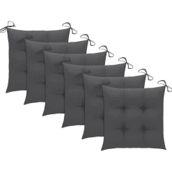 MAISON EXCLUSIVE - Chaises de jardin empilables avec coussins lot de 6 teck solide