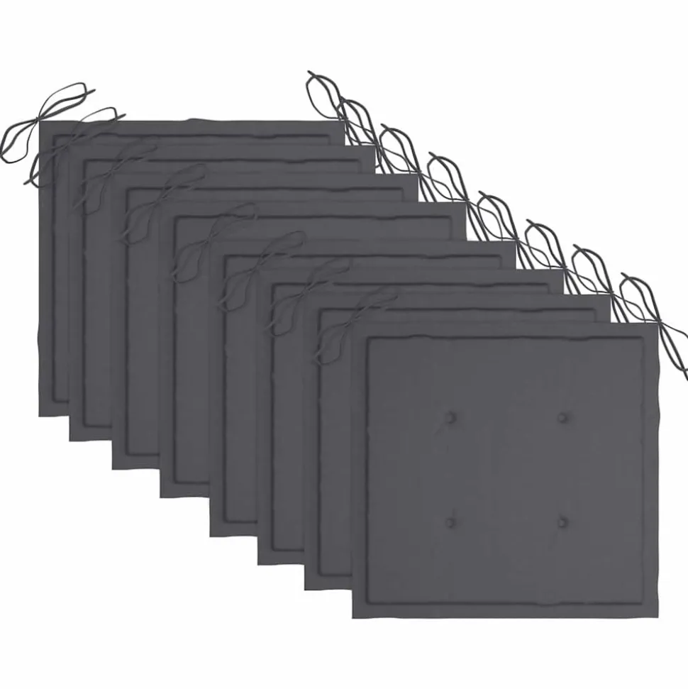 MAISON EXCLUSIVE - Chaises de jardin empilables avec coussins lot de 8 teck solide