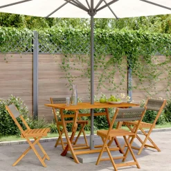 MAISON EXCLUSIVE - Chaises pliables de jardin 4 pcs gris bois d'acacia massif
