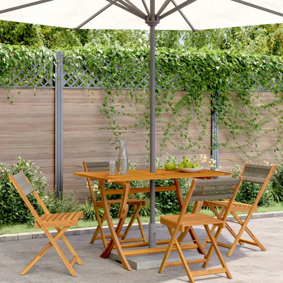 MAISON EXCLUSIVE - Chaises pliables de jardin 4 pcs gris bois d'acacia massif