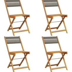 MAISON EXCLUSIVE - Chaises pliables de jardin 4 pcs gris bois d'acacia massif