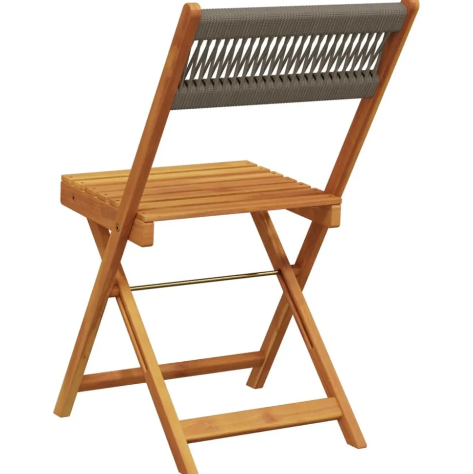MAISON EXCLUSIVE - Chaises pliables de jardin 4 pcs gris bois d'acacia massif