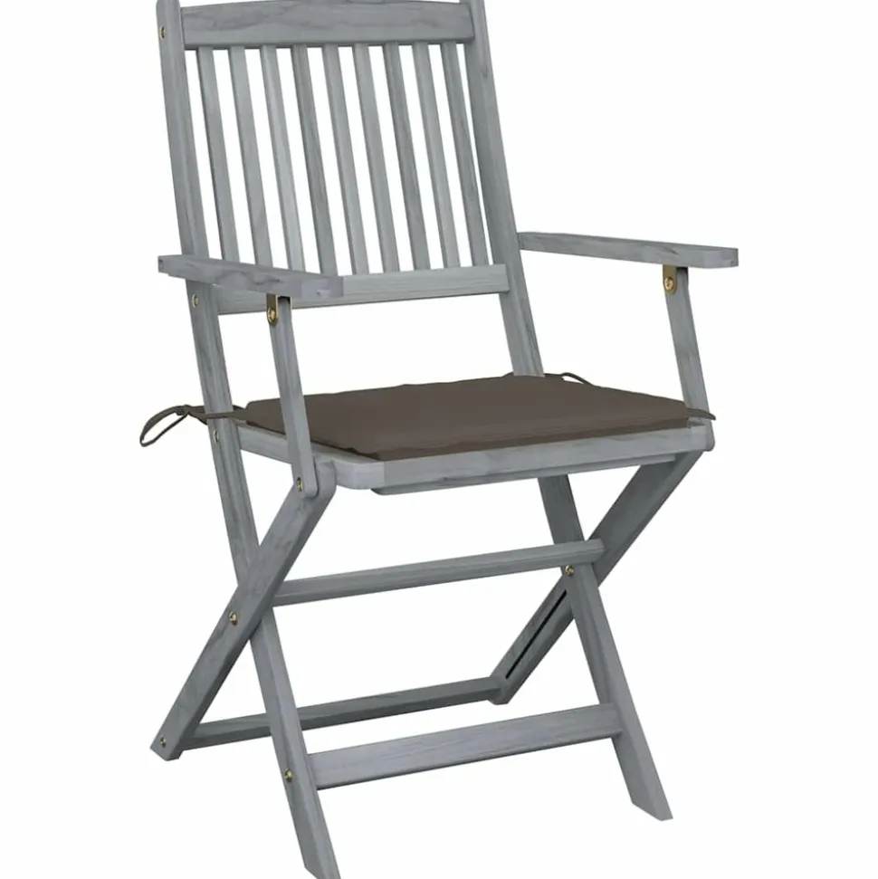 MAISON EXCLUSIVE - Chaises pliables d'extérieur lot de 6 et coussins bois d'acacia