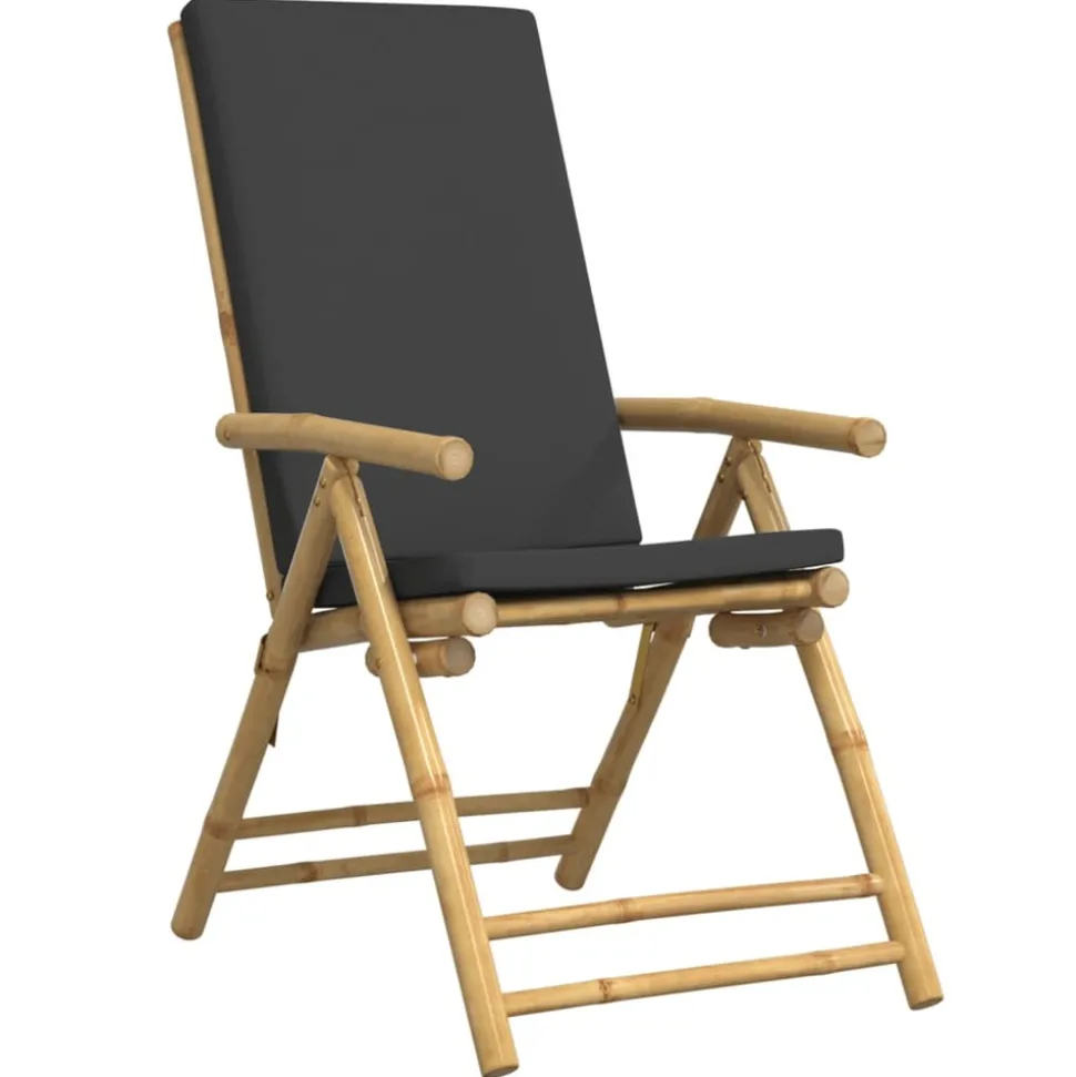 MAISON EXCLUSIVE - Chaises inclinables de jardin pliantes lot de 6 coussins bambou
