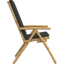 MAISON EXCLUSIVE - Chaises inclinables de jardin pliantes lot de 6 coussins bambou