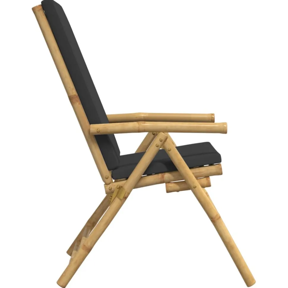 MAISON EXCLUSIVE - Chaises inclinables de jardin pliantes lot de 6 coussins bambou