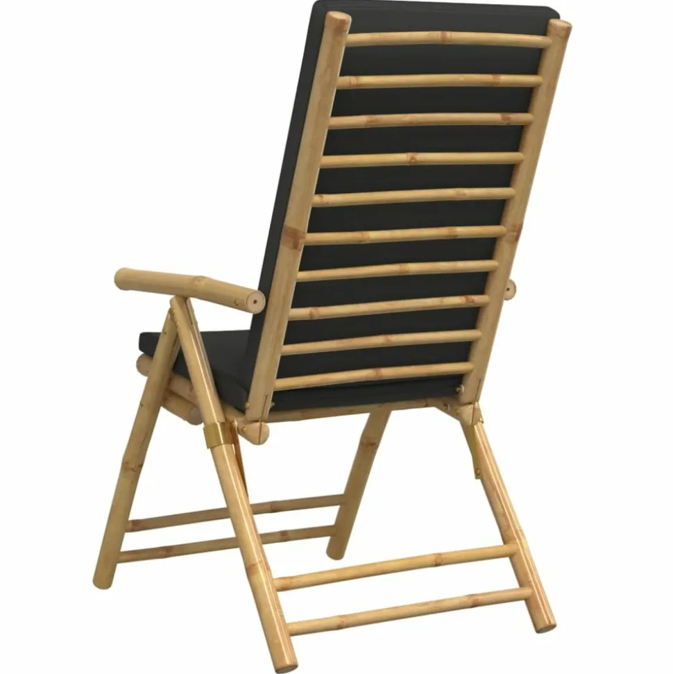 MAISON EXCLUSIVE - Chaises inclinables de jardin pliantes lot de 6 coussins bambou