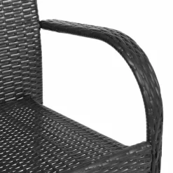 MAISON EXCLUSIVE - Chaises empilables d'extérieur lot de 4 résine tressée noir