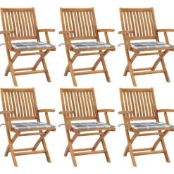 MAISON EXCLUSIVE - Chaises pliables de jardin avec coussins lot de 6 bois de teck