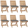 MAISON EXCLUSIVE - Chaises pliables de jardin avec coussins lot de 6 bois de teck