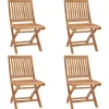 MAISON EXCLUSIVE - Chaises pliables de jardin lot de 4 bois de teck solide