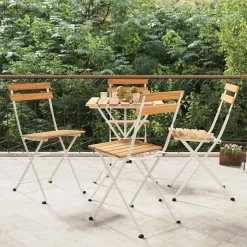 MAISON EXCLUSIVE - Chaises de bistrot pliantes lot de 4 bois d'acacia solide acier