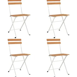 MAISON EXCLUSIVE - Chaises de bistrot pliantes lot de 4 bois d'acacia solide acier