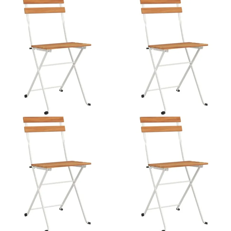 MAISON EXCLUSIVE - Chaises de bistrot pliantes lot de 4 bois d'acacia solide acier
