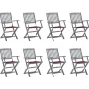MAISON EXCLUSIVE - Chaises pliables d'extérieur lot de 8 et coussins bois d'acacia