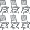 MAISON EXCLUSIVE - Chaises pliables d'extérieur lot de 6 et coussins bois d'acacia