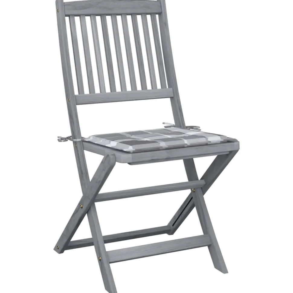 MAISON EXCLUSIVE - Chaises pliables d'extérieur lot de 6 et coussins bois d'acacia