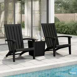 MAISON EXCLUSIVE - Chaises de jardin adirondack lot de 2 noir polypropylène