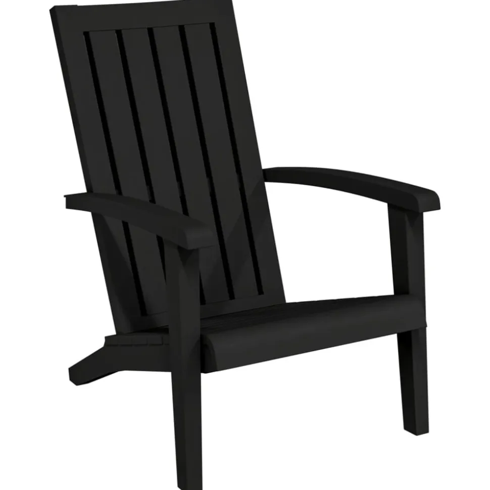 MAISON EXCLUSIVE - Chaises de jardin adirondack lot de 2 noir polypropylène