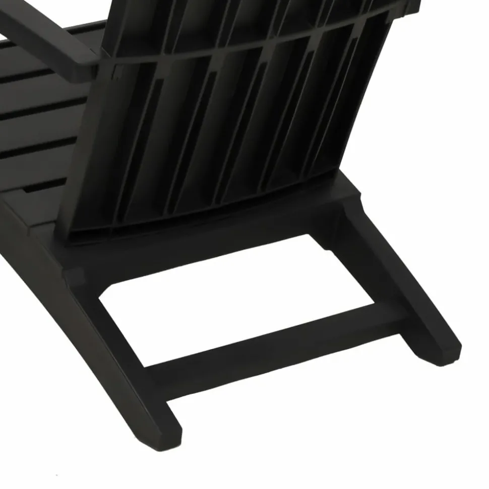 MAISON EXCLUSIVE - Chaises de jardin adirondack lot de 2 noir polypropylène
