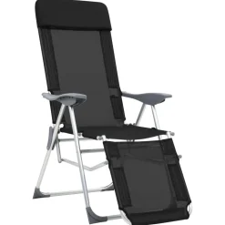 MAISON EXCLUSIVE - Chaises de camping pliantes et repose-pied lot de 2 textilène