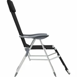 MAISON EXCLUSIVE - Chaises de camping pliantes et repose-pied lot de 2 textilène