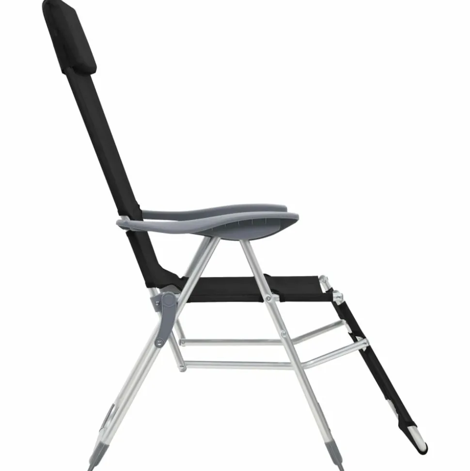 MAISON EXCLUSIVE - Chaises de camping pliantes et repose-pied lot de 2 textilène