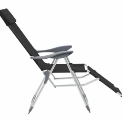 MAISON EXCLUSIVE - Chaises de camping pliantes et repose-pied lot de 2 textilène