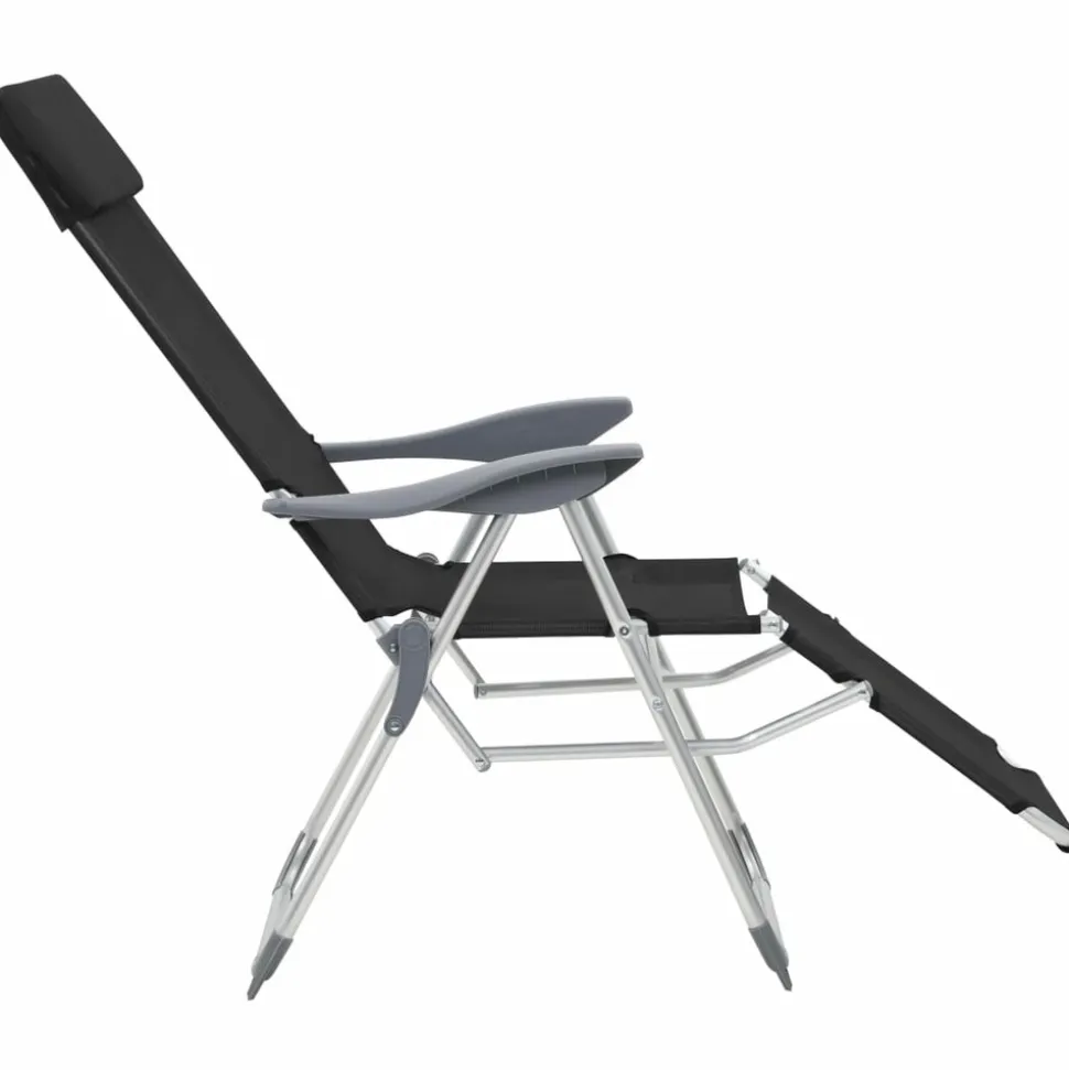 MAISON EXCLUSIVE - Chaises de camping pliantes et repose-pied lot de 2 textilène