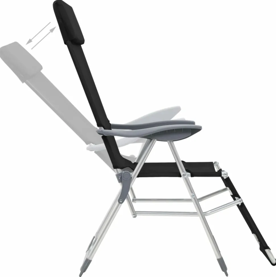 MAISON EXCLUSIVE - Chaises de camping pliantes et repose-pied lot de 2 textilène