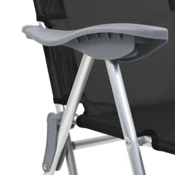 MAISON EXCLUSIVE - Chaises de camping pliantes et repose-pied lot de 2 textilène