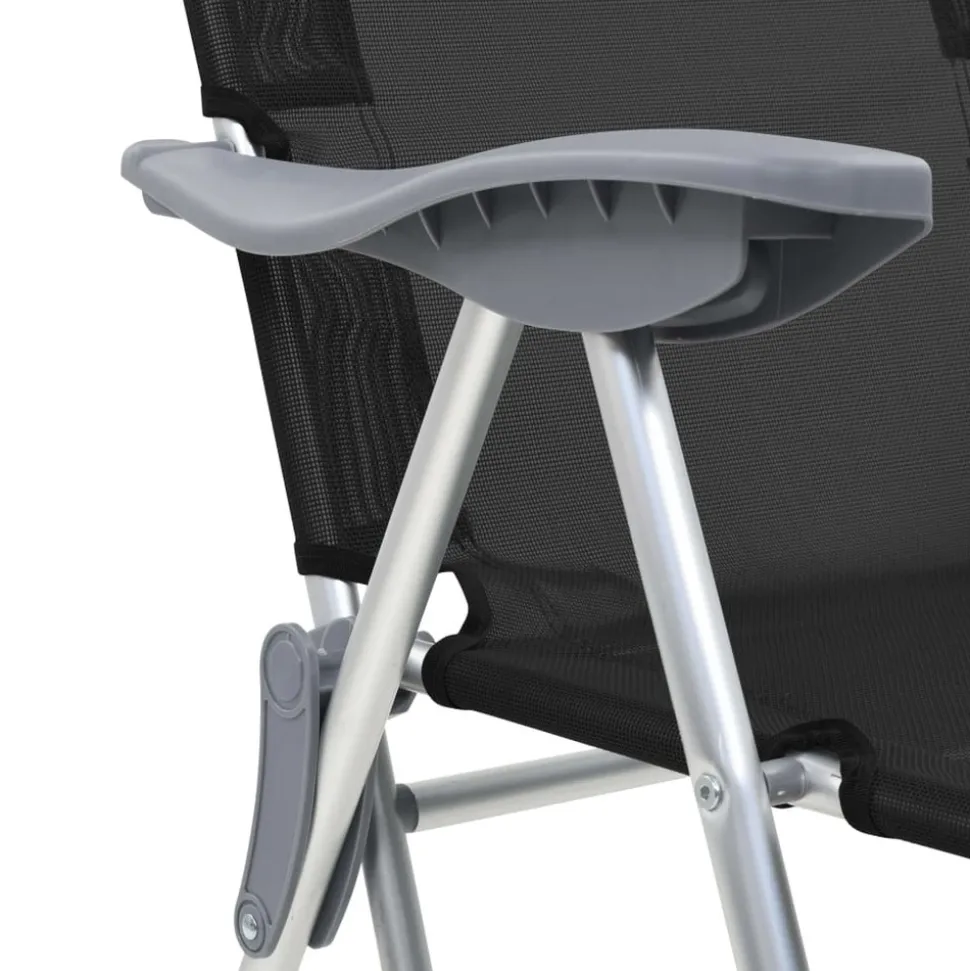 MAISON EXCLUSIVE - Chaises de camping pliantes et repose-pied lot de 2 textilène