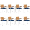 MAISON EXCLUSIVE - Chaises de jardin lot de 8 avec coussins bois d'acacia massif