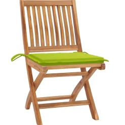 MAISON EXCLUSIVE - Chaises de jardin lot de 2 avec coussins vert vif bois de teck