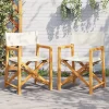 MAISON EXCLUSIVE - Chaises de réalisateur pliables lot de 2 blanc crème tissu