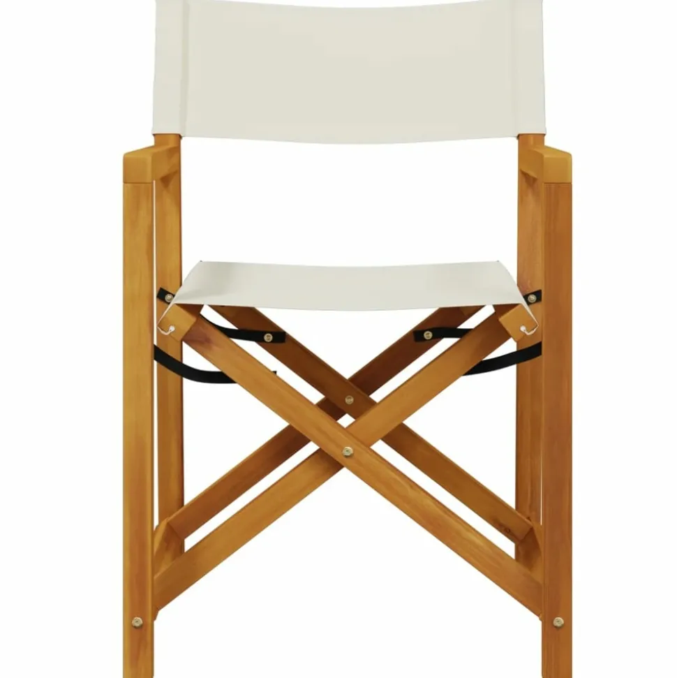 MAISON EXCLUSIVE - Chaises de réalisateur pliables lot de 2 blanc crème tissu