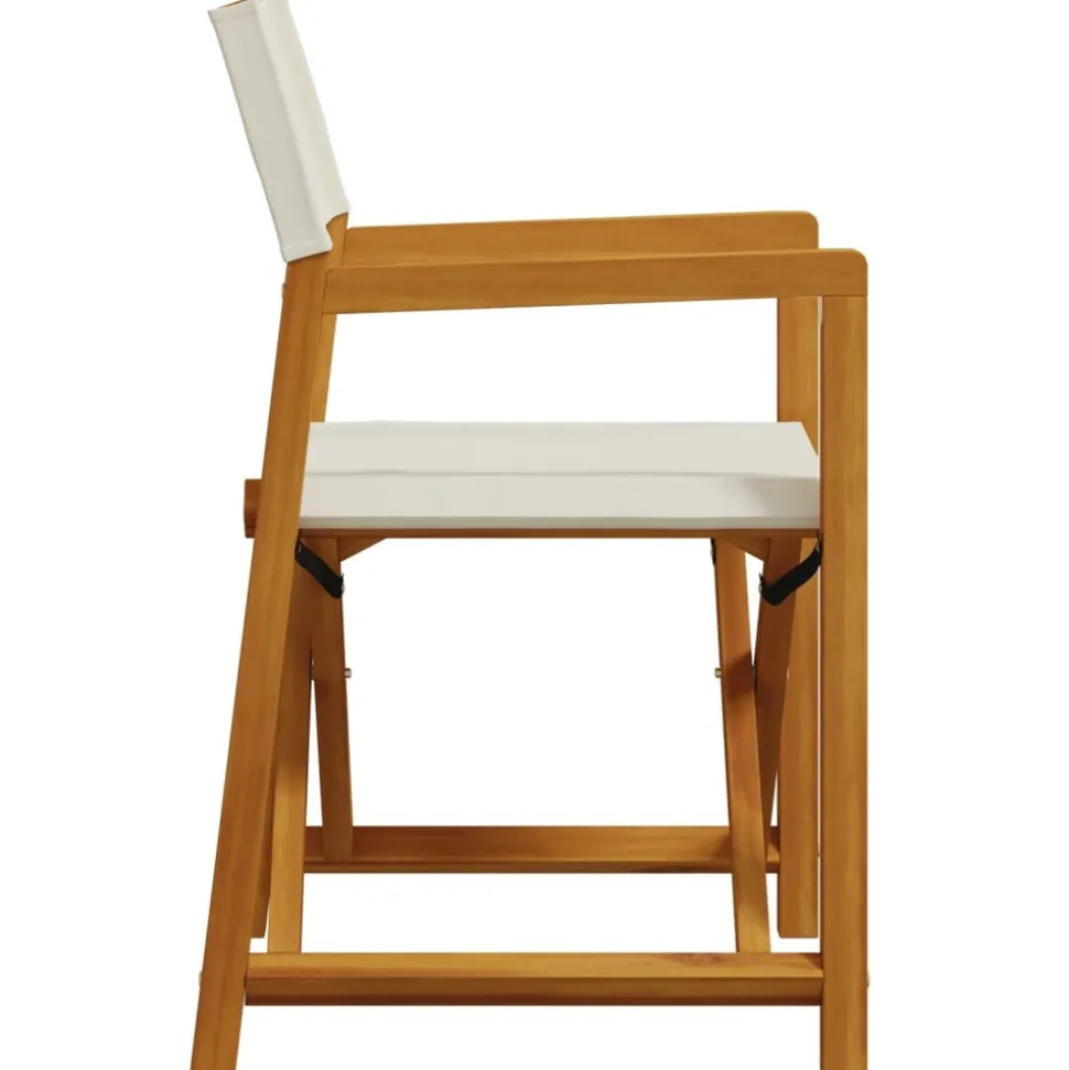 MAISON EXCLUSIVE - Chaises de réalisateur pliables lot de 2 blanc crème tissu