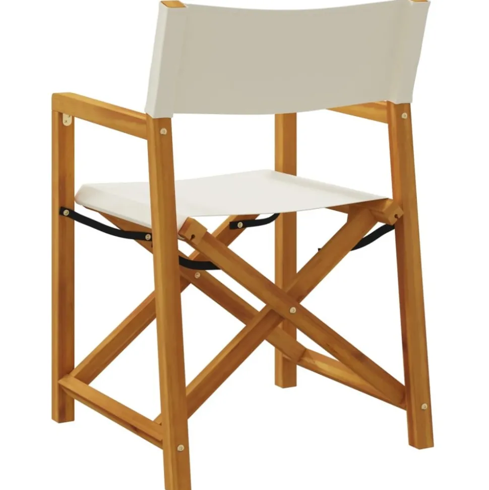 MAISON EXCLUSIVE - Chaises de réalisateur pliables lot de 2 blanc crème tissu